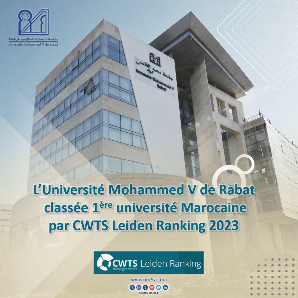 Classement CWTS Leiden 2023 :  L’Université Mohammed V de Rabat, meilleure université marocaine