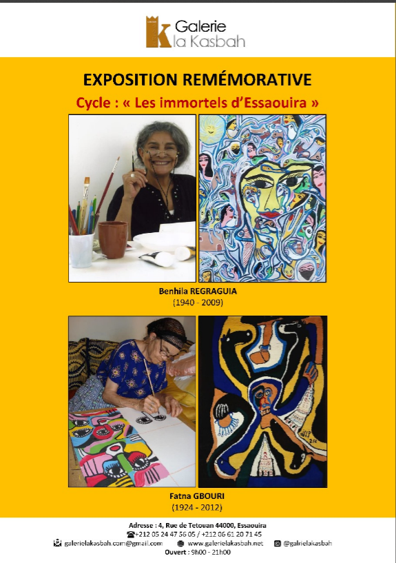 La Galerie La Kasbah  rend hommage à  Benhila Regraguia et FatnaGbouri  Une revalorisation de leurs répertoires plastiques