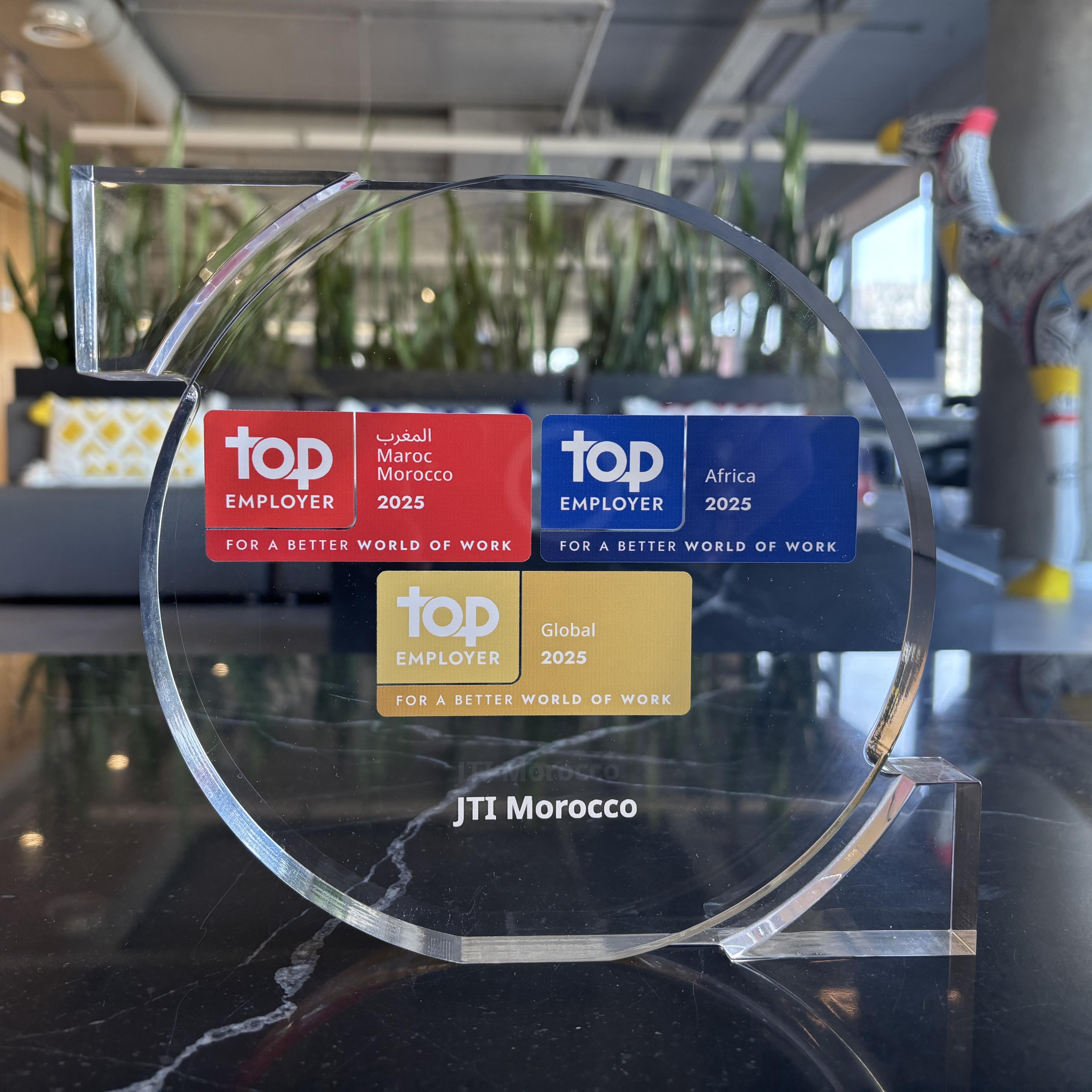 JTI – Leader incontesté des Top Employers au Maroc pour la 4ème année consécutive