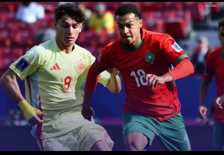 Le Maroc bat l&rsquo;Espagne 2-0 et prend la tête de la Coupe du Monde des moins de 20 ans.
