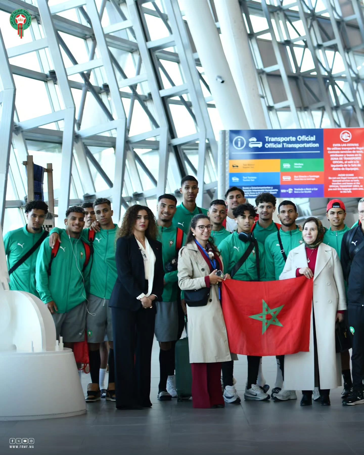 La sélection nationale des moins de 20 ans arrive au Chili en préparation pour la Coupe du Monde.