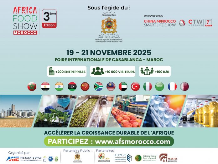 La ville de Casablanca accueille la troisième édition du salon AFRICA FOOD SHOW 2025 sur le rôle de l&rsquo;eau dans l&rsquo;agriculture durable.