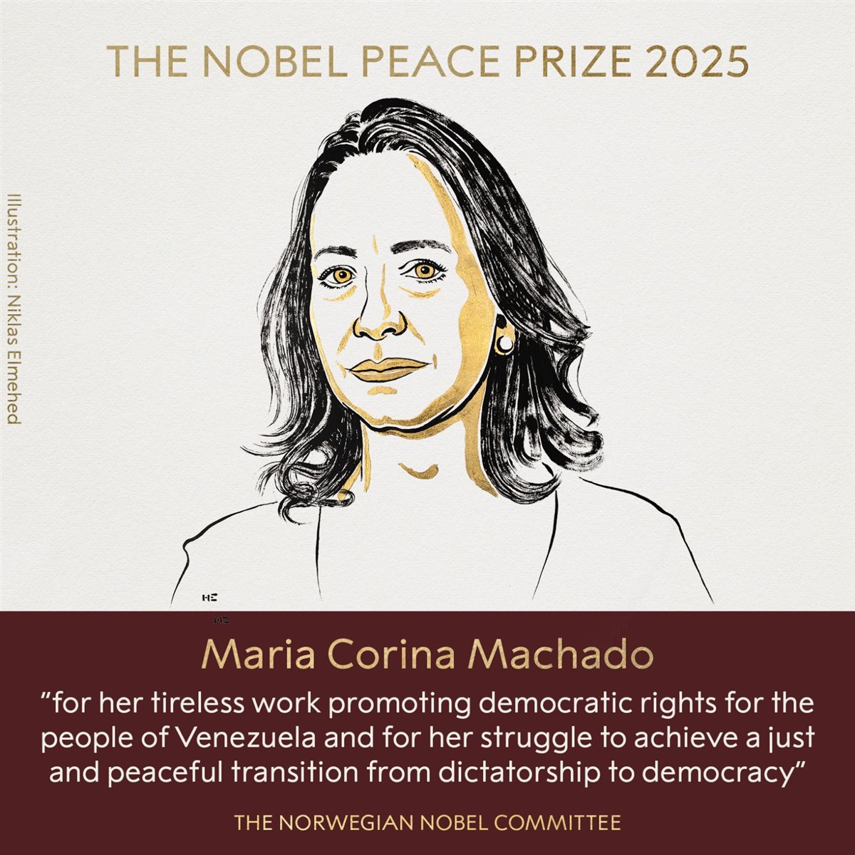 María Corina Machado, la Vénézuélienne, remporte le Prix Nobel de la paix 2025