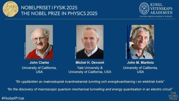 Un trio scientifique remporte le Prix Nobel de Physique 2025