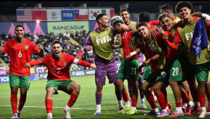 L&rsquo;équipe marocaine affrontent les États-Unis en quart de finale de la Coupe du Monde des jeunes.