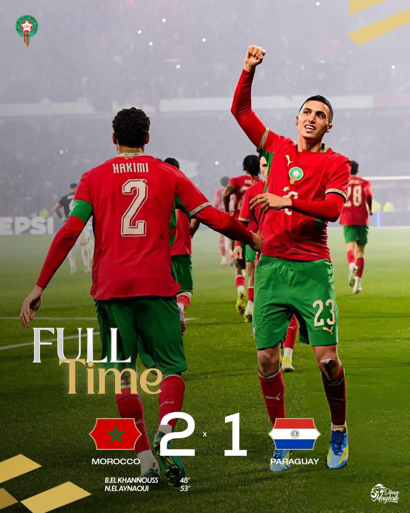 L&rsquo;équipe nationale marocaine s&rsquo;impose face au Paraguay en amical avec deux buts, en préparation pour la Coupe du Monde 2026.